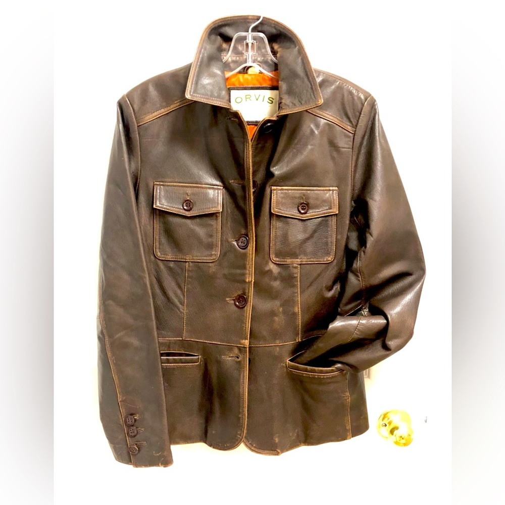 Orvis Women’s Leather Jacket, Size S